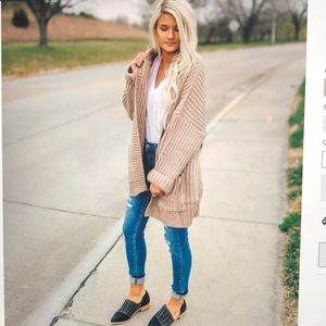 Chunky Knit Cardigan Sweater